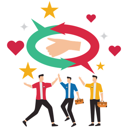 Pessoas de negócios dando feedback comunicação  Illustration