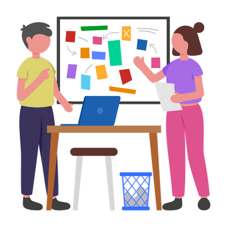 Pessoas de negócios fazendo brainstorming  Ilustração