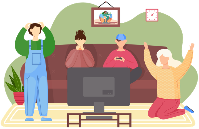 Pessoas descansando em casa  Ilustração