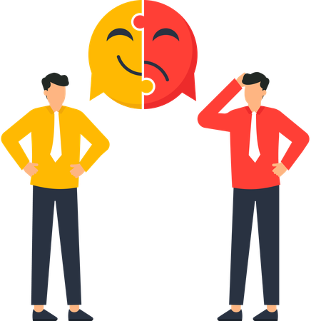 Pessoas de negócios com emoções diferentes  Ilustração
