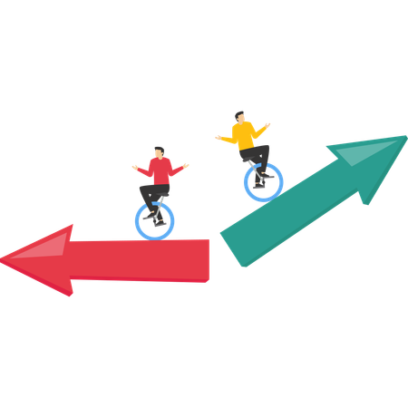 Pessoas de negócios e maneira diferente  Ilustração