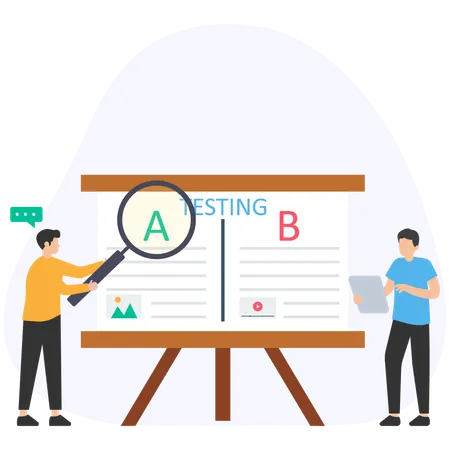 Pessoas de negócios fazendo testes  Ilustração