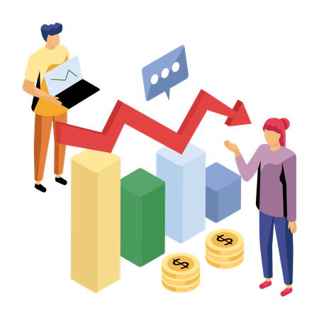 Empresários tendo queda nos negócios  Illustration