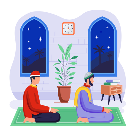 As pessoas estão fazendo Namaz  Ilustração