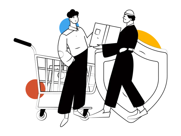 As pessoas fazem pagamento de compras on-line  Ilustração