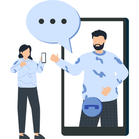 Pessoas fazendo comunicação on-line  Ilustração