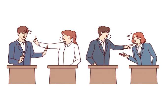 Pessoas fazendo debate  Ilustração