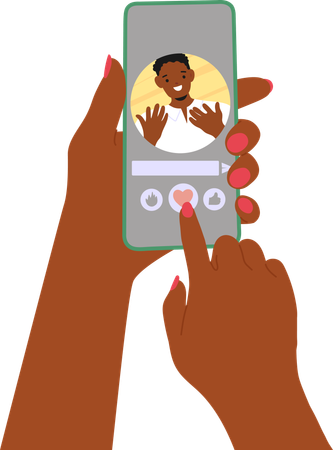 Pessoas interagindo nas redes sociais  Illustration