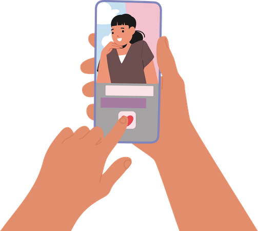 Pessoas interagindo nas redes sociais  Illustration