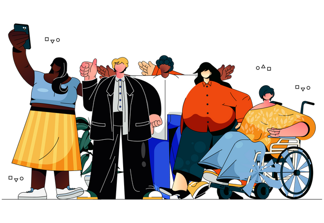 Pessoas juntas  Ilustração
