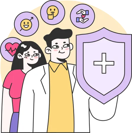 Pessoas médicas com ética médica  Ilustração