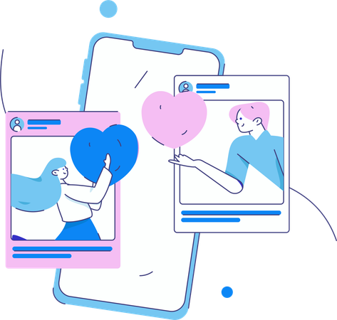 Pessoas nas redes sociais  Ilustração