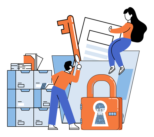 Pessoas que fazem gerenciamento de dados  Illustration