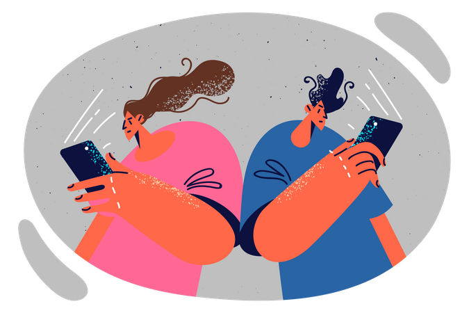 Pessoas usando smartphone  Ilustração