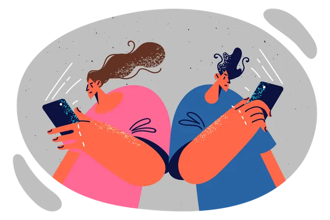 Pessoas usando smartphone  Ilustração