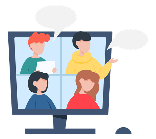As pessoas se comunicam online  Ilustração