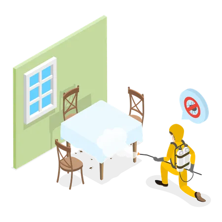 3 D Isometric Flat Vector Illustration Of Pest Control Service Home Hygiene Disinfection Item 3 イラスト