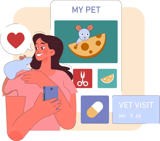 Pet care Application  Illustration