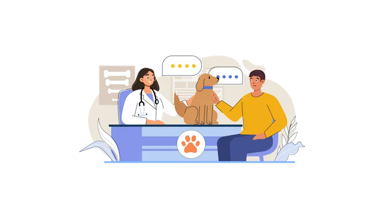 Pet Care Clinic Illustration