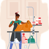 animal grooming store illustration