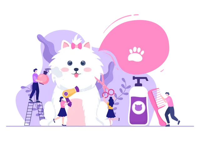 Pet Grooming for Cats Illustration