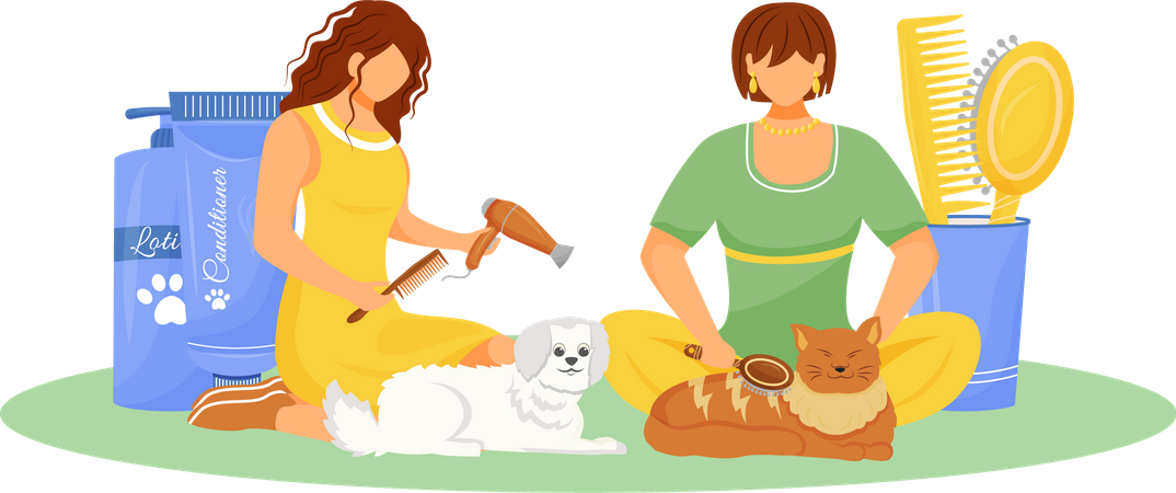 Pet grooming  Illustration