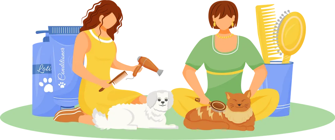 Pet grooming  Illustration