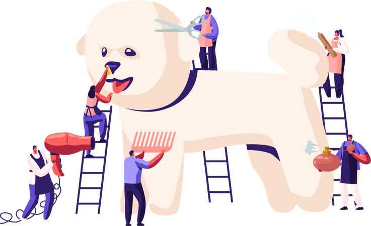 Pet Hair Salon  Illustration