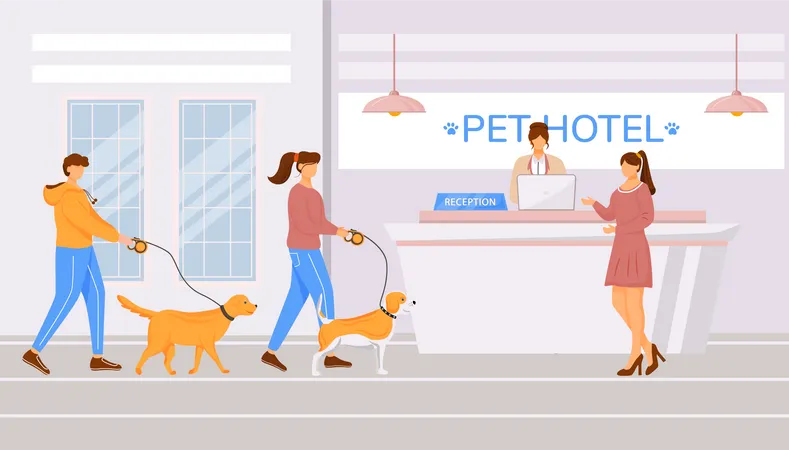 Pet hotel hall  Illustration