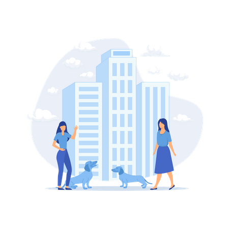 Pet walking place  Illustration