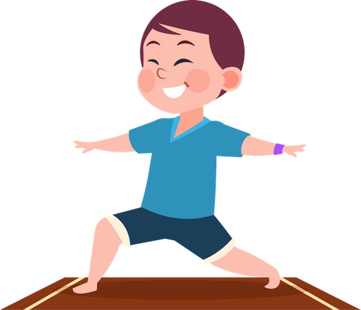 Petit enfant dans des poses de yoga  Illustration