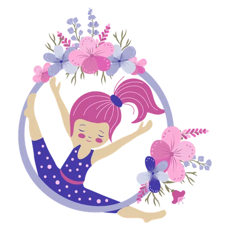 Petit enfant faisant de la gymnastique  Illustration