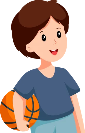 Petit garçon avec ballon de basket  Illustration