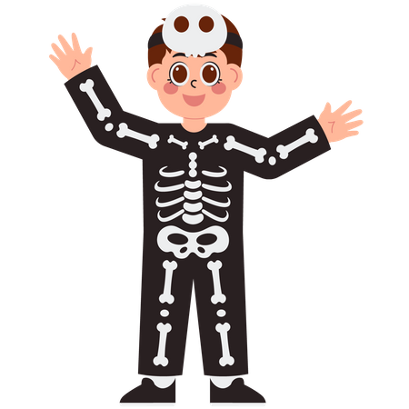 Petit garçon avec un costume d'Halloween  Illustration