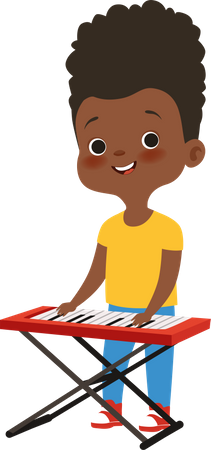 Petit garçon jouant du piano  Illustration