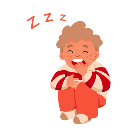 Le petit garçon a sommeil  Illustration