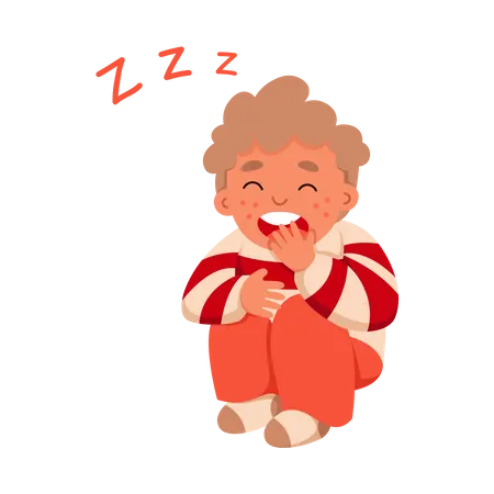 Le petit garçon a sommeil  Illustration