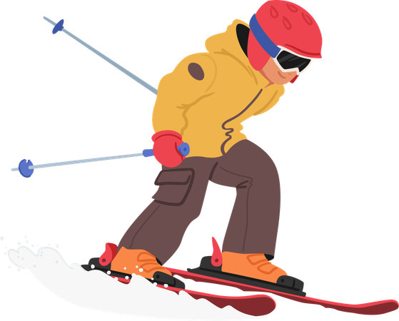 Petit garçon skieur  Illustration