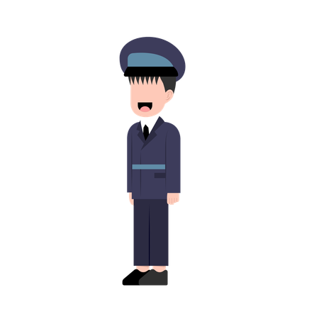 Petit policier masculin  Illustration