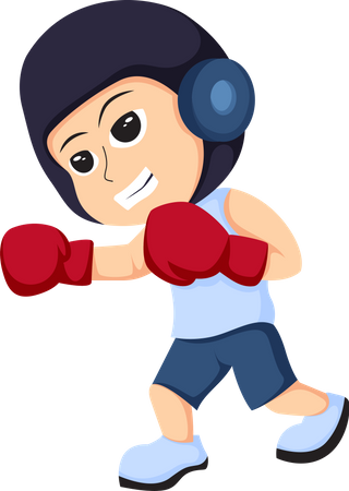 Petit joueur de boxe  Illustration