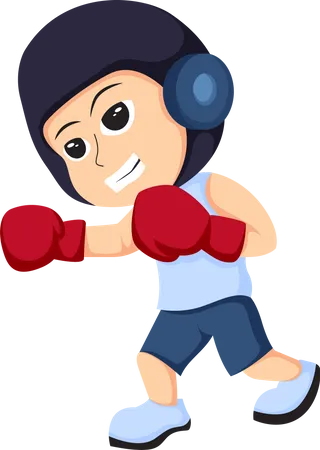 Petit joueur de boxe  Illustration