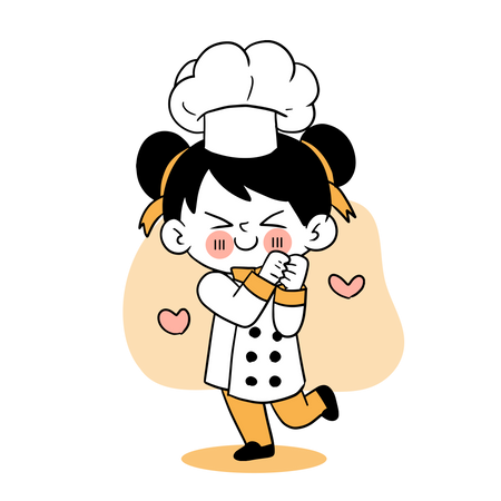 Petit chef mignon se sentant heureux  Illustration