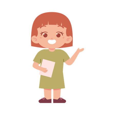 Petite fille avec du papier  Illustration