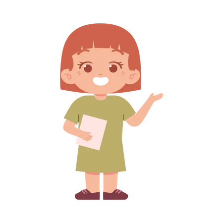 Petite fille avec du papier  Illustration