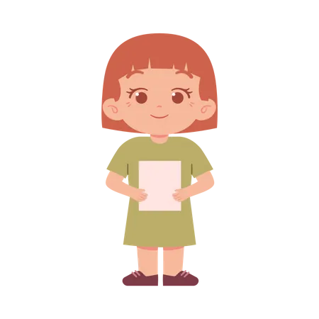 Petite fille avec du papier  Illustration