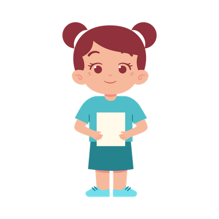 Petite fille avec du papier  Illustration