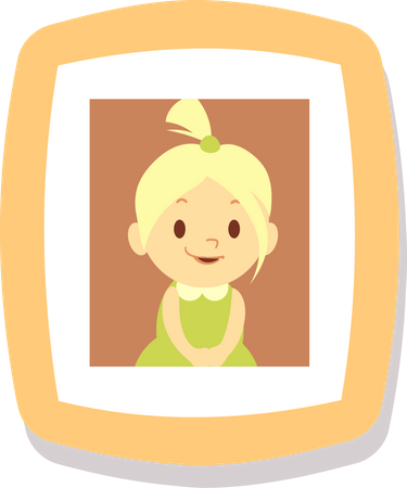 Petite fille dans un cadre photo  Illustration