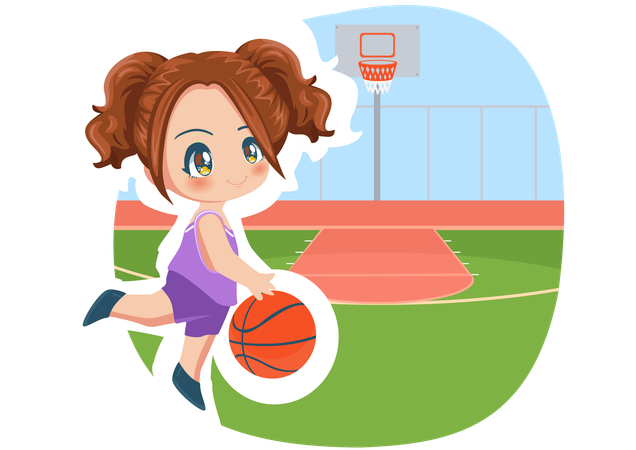 Petite fille de basket  Illustration