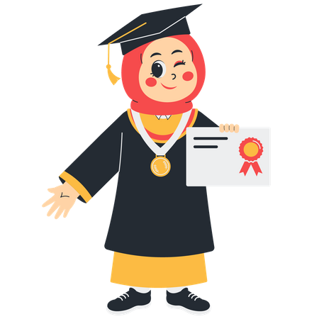 Certificat de détention d'un diplômé de petite fille  Illustration