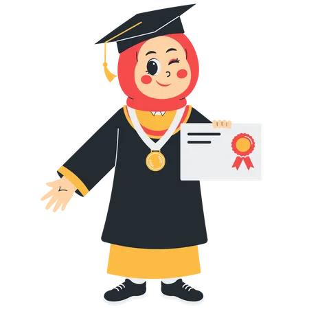 Certificat de détention d'un diplômé de petite fille  Illustration